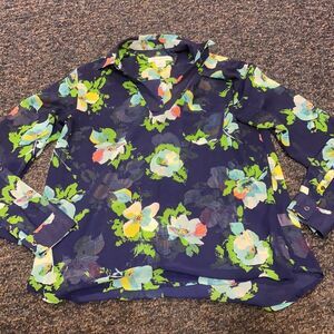 Liz Claiborne Floral Sheer Top sz. S